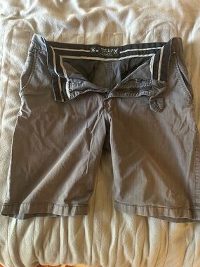 Marc Ecko Men's Flat Front Shorts in Gray